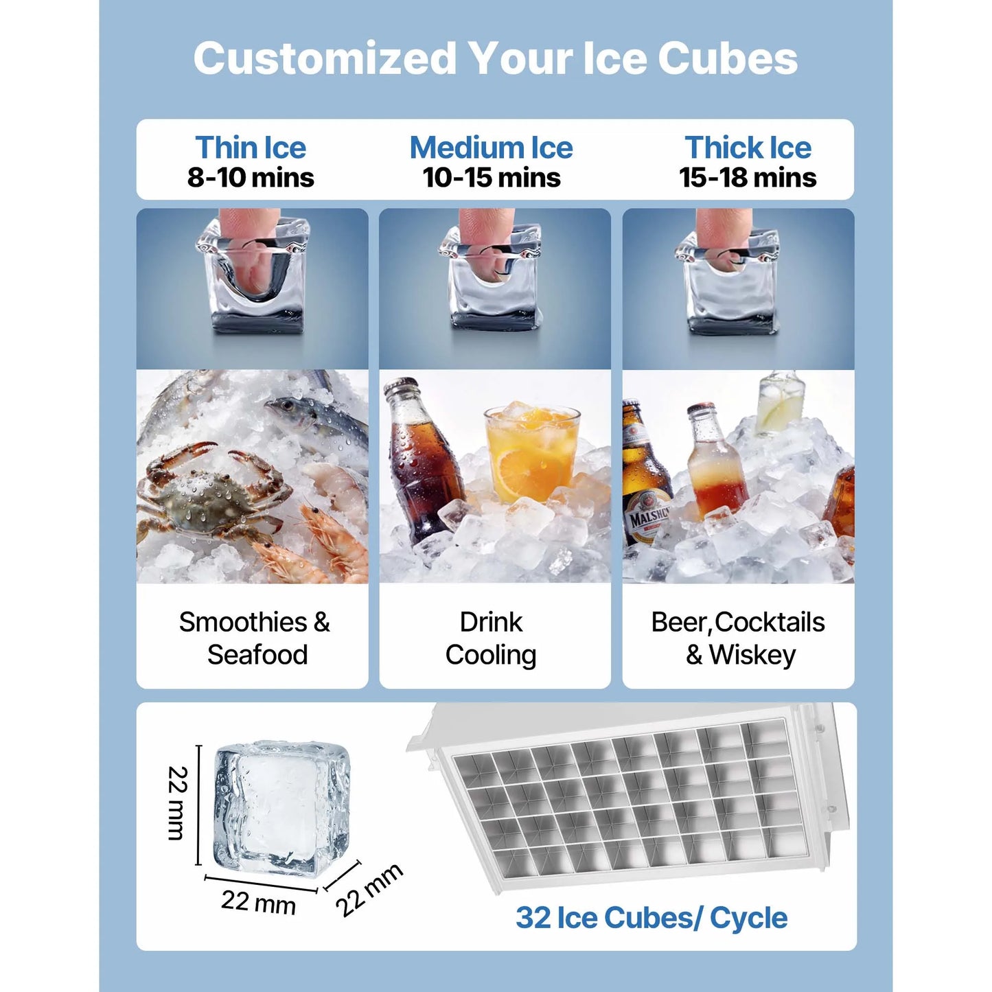 SucceBuy Commercial Ice Maker Machine 80lbs To 440lbs 24 Hours Stainless Steel