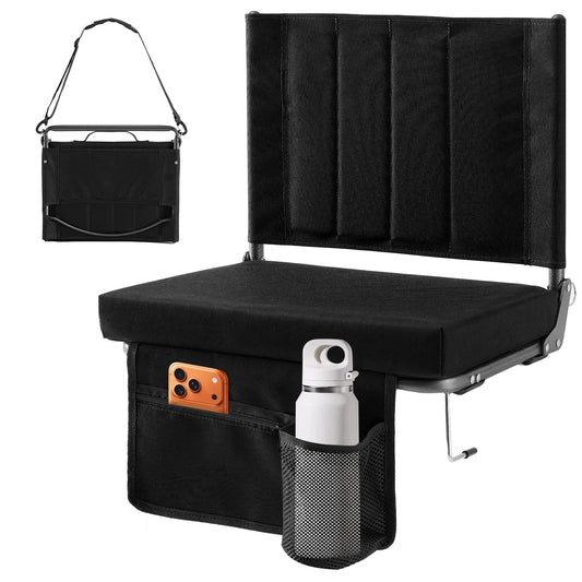 JHK Outdoor Foldable Seat With Back Support Portable Chair