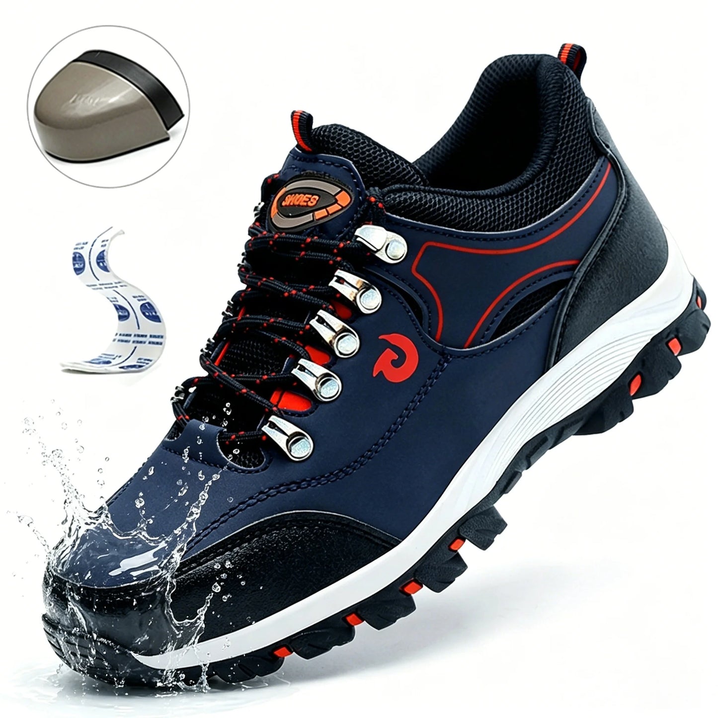 Manlegu Men's Steel Toe Safety Shoes Anti-Puncture Non-Slip Boots