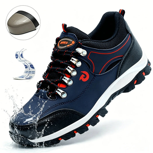 Manlegu Men's Steel Toe Safety Shoes Anti-Puncture Non-Slip Boots