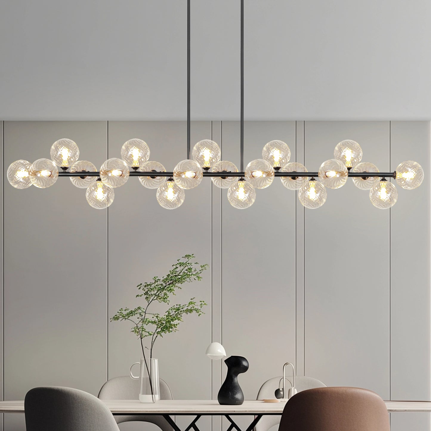 Sputnik Bubble Glass Chandelier 21 Lights For Dining Room
