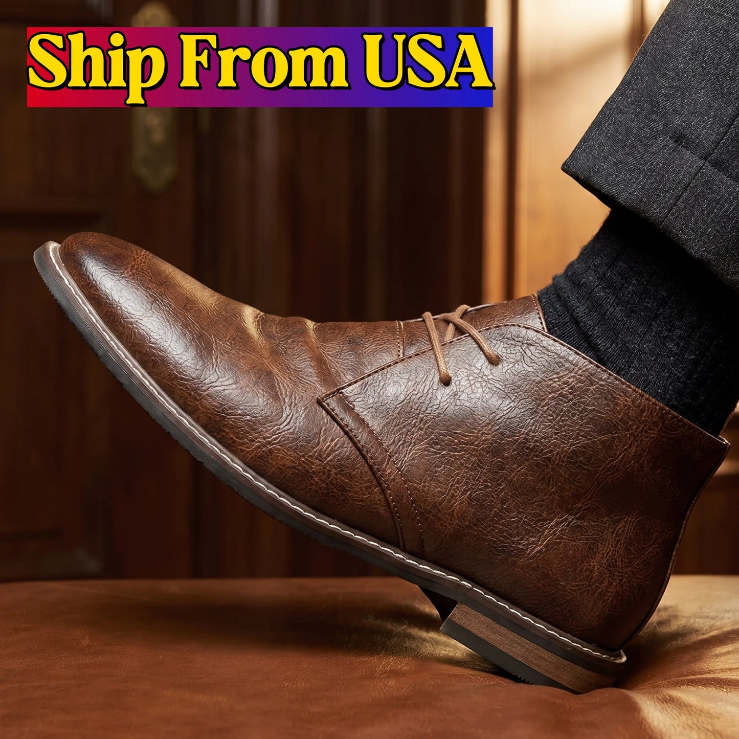 Hecrafted Classic Chukka Boots For Men Desert Lace Up Shoes