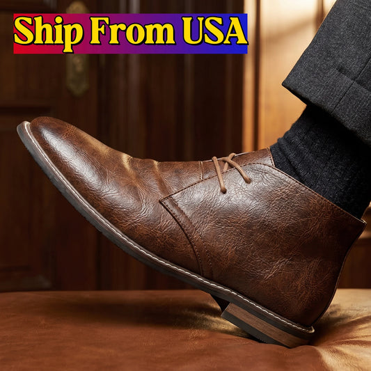 Hecrafted Classic Chukka Boots For Men Desert Lace Up Shoes