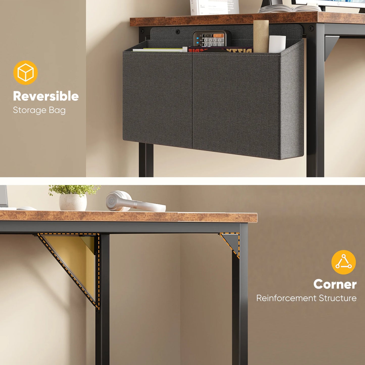 JHK 55 Inch Computer Office Desk With Storage Bag