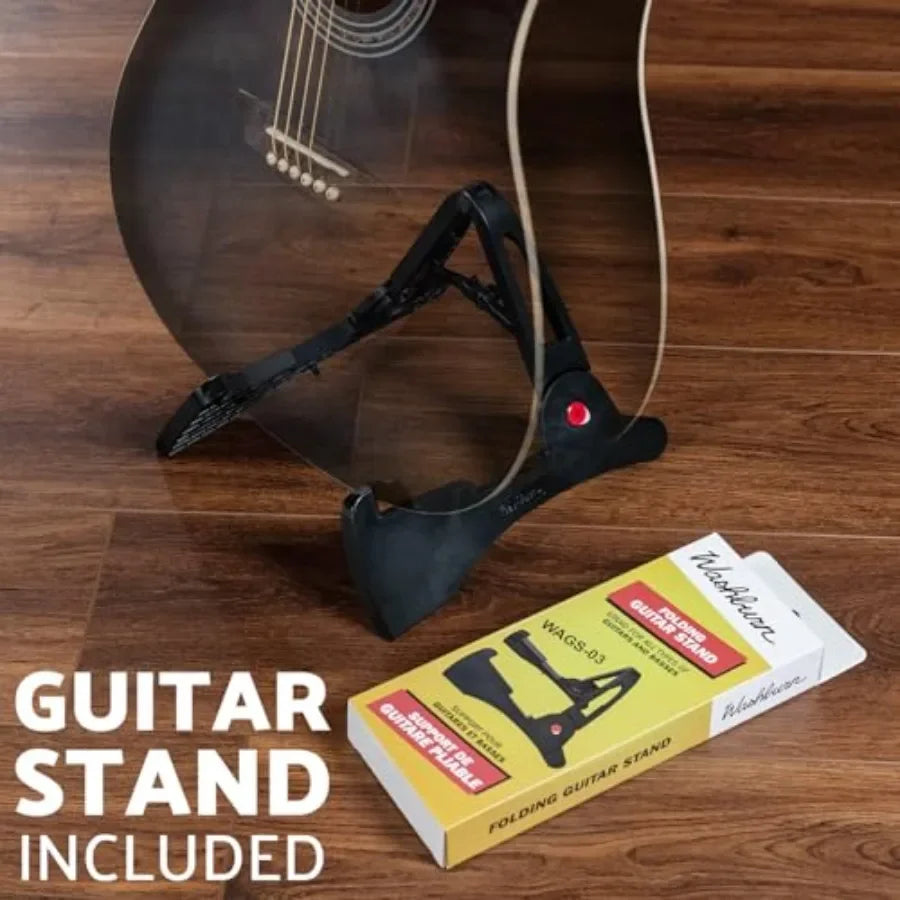 WA90CE Acoustic-Electric Guitar Kit Dreadnought Cutaway, Okoume Body, Natural Finish Built-In Tuner, Ideal for Holiday Gifting,