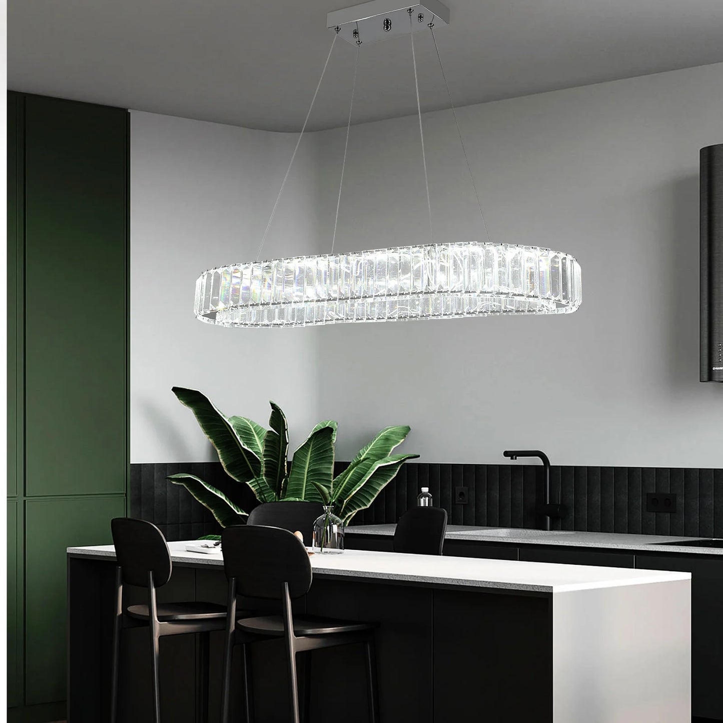 VETRULUS LED Crystal Oval Chandelier Pendant Light