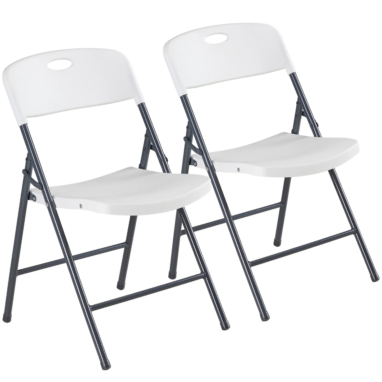 JHK Stackable Plastic Folding Dining Chairs Heavy Duty Set