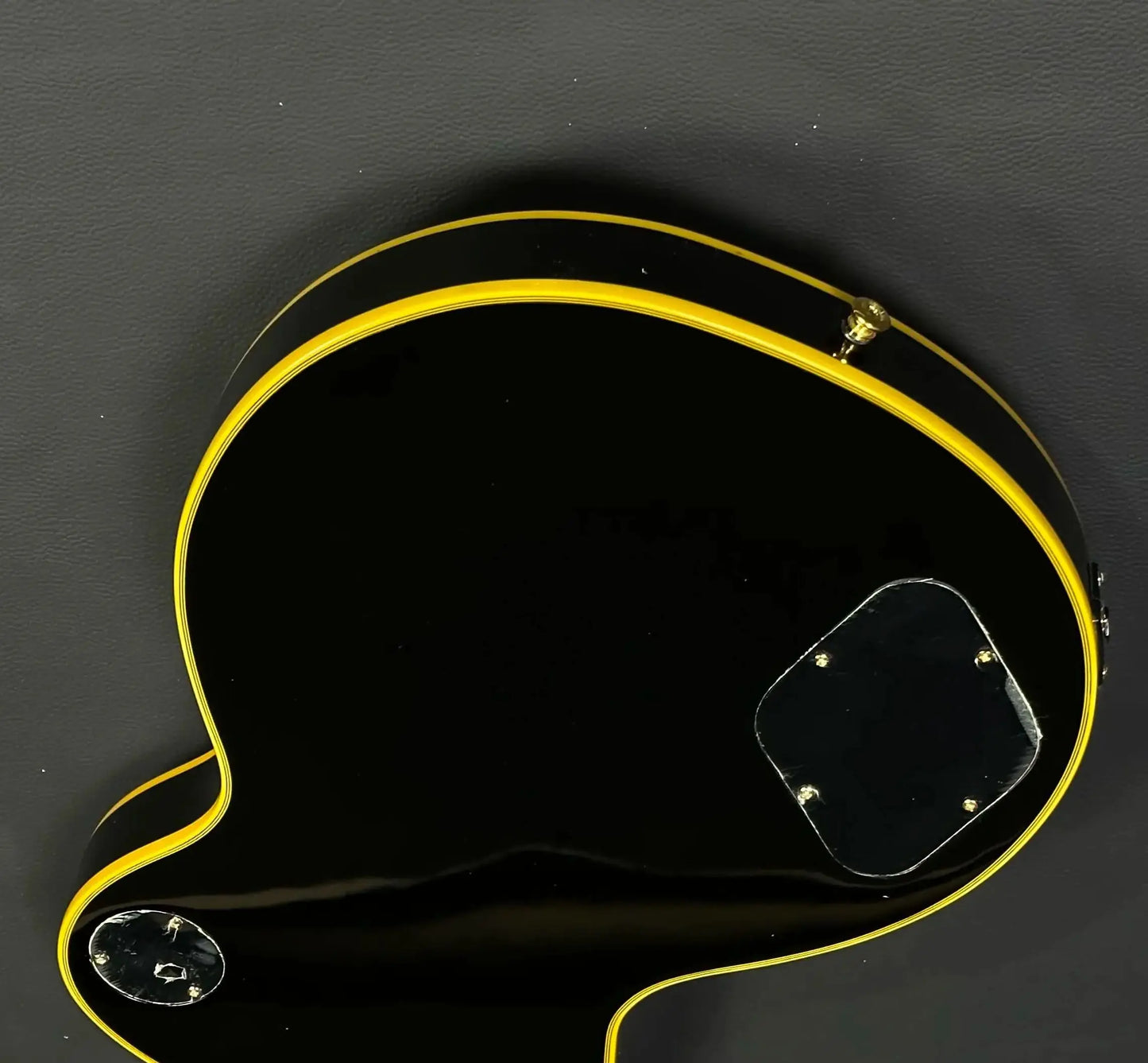 Black LPAUL Mahogany Body rosewood Fingerboard Electric Guitar HH Pickups yellow binding Free Shipping