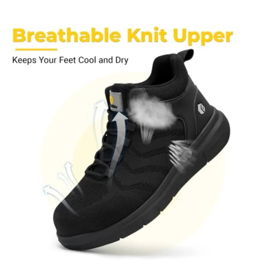 Composite Steel Toe Mid-Calf Safety Boots for Men