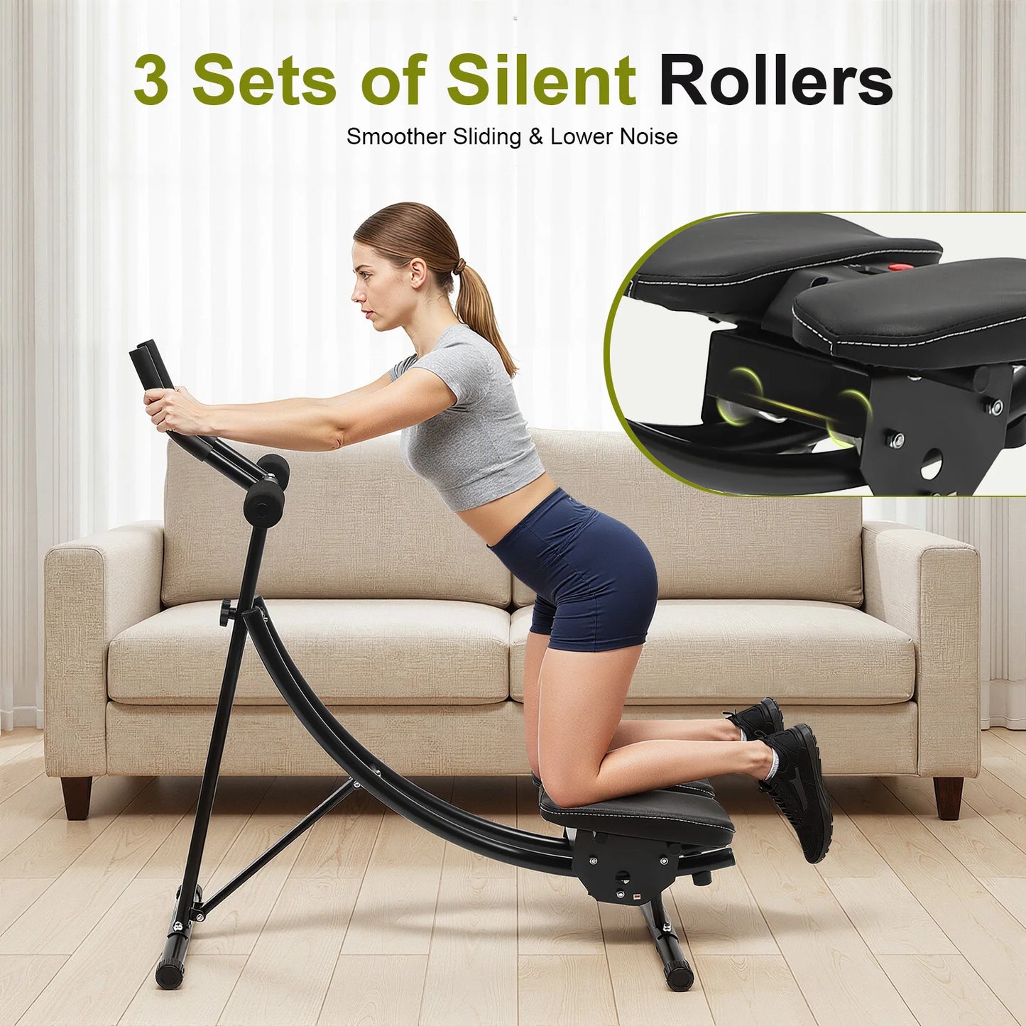 Foldable Ab Machine With Dual Arc Core Trainer And LED Display