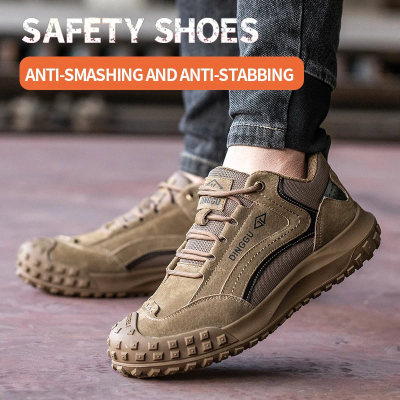 Men's Steel Toe Anti-Puncture Breathable Industrial Construction Shoes