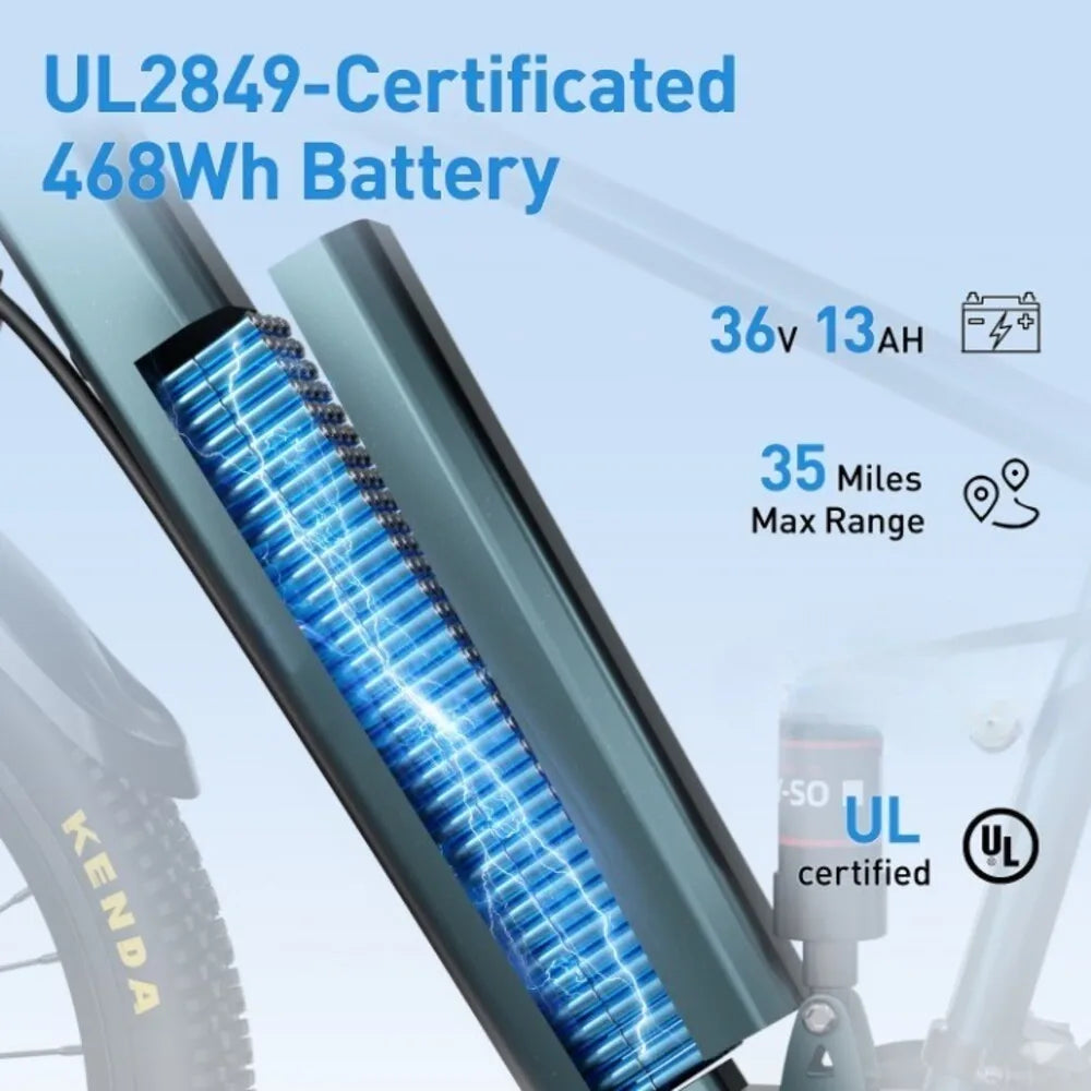 Adults Electric Mountain Bike 36V 500W 21-Speed Ebike