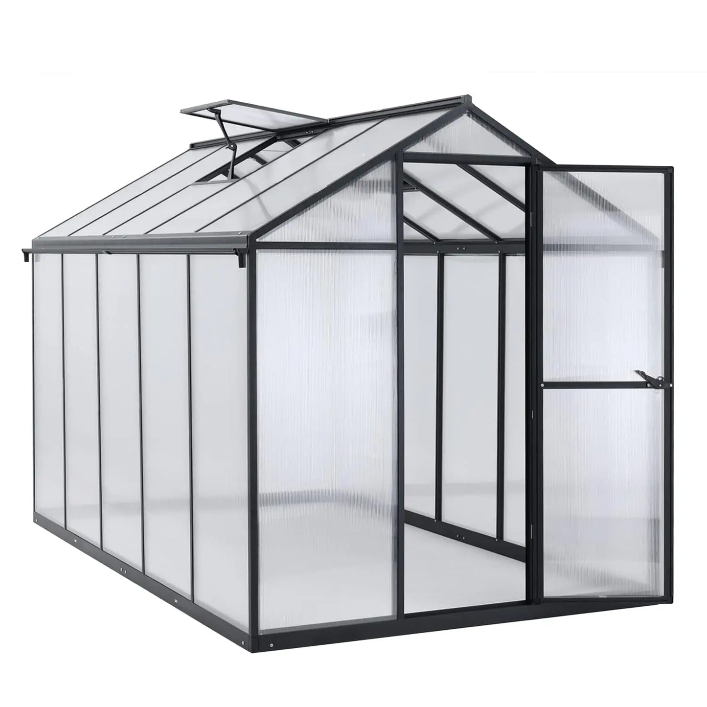 Polycarbonate Greenhouse With Aluminum Frame Walk In Roof Vent