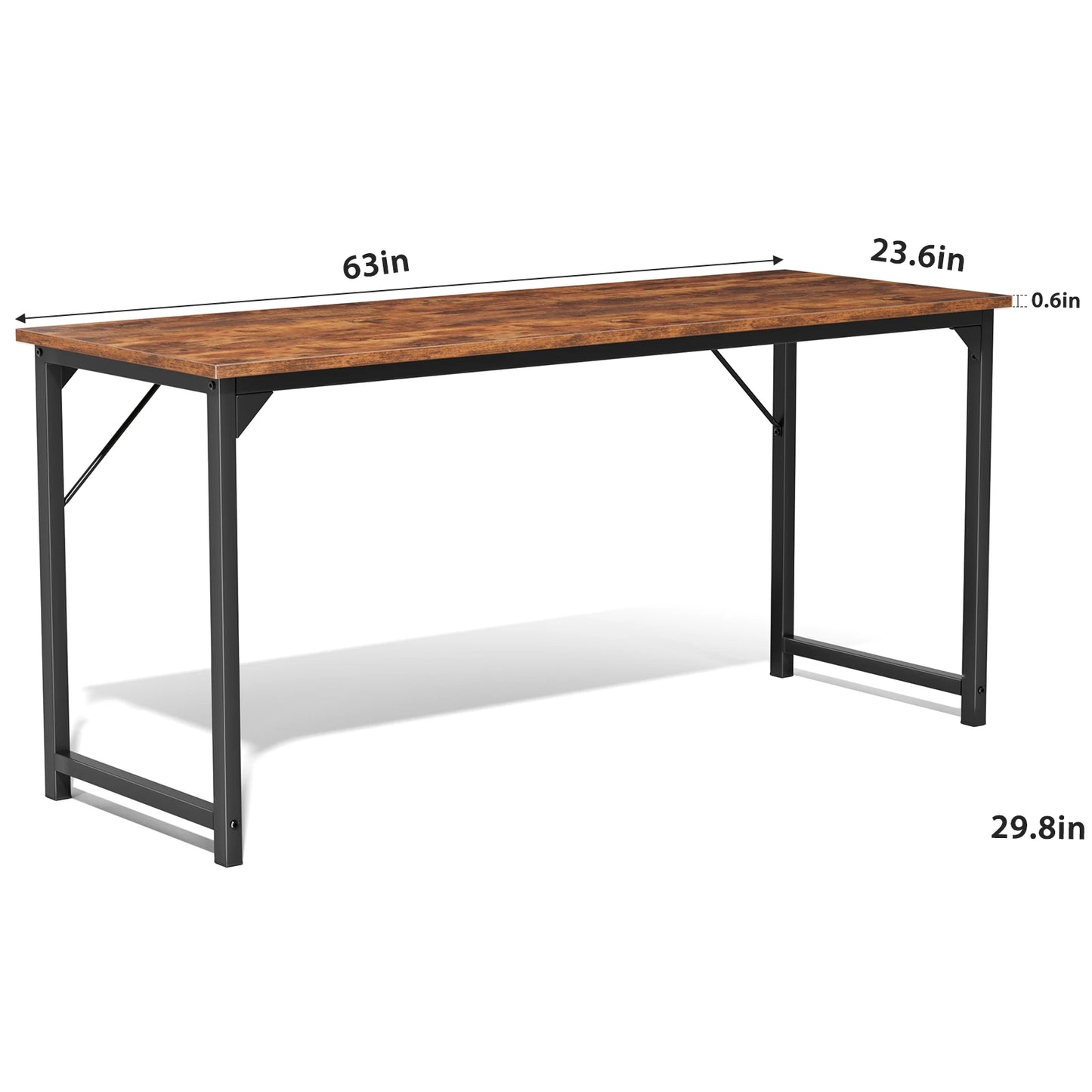 JHK Modern Compact Metal Frame Computer Desk Writing Table