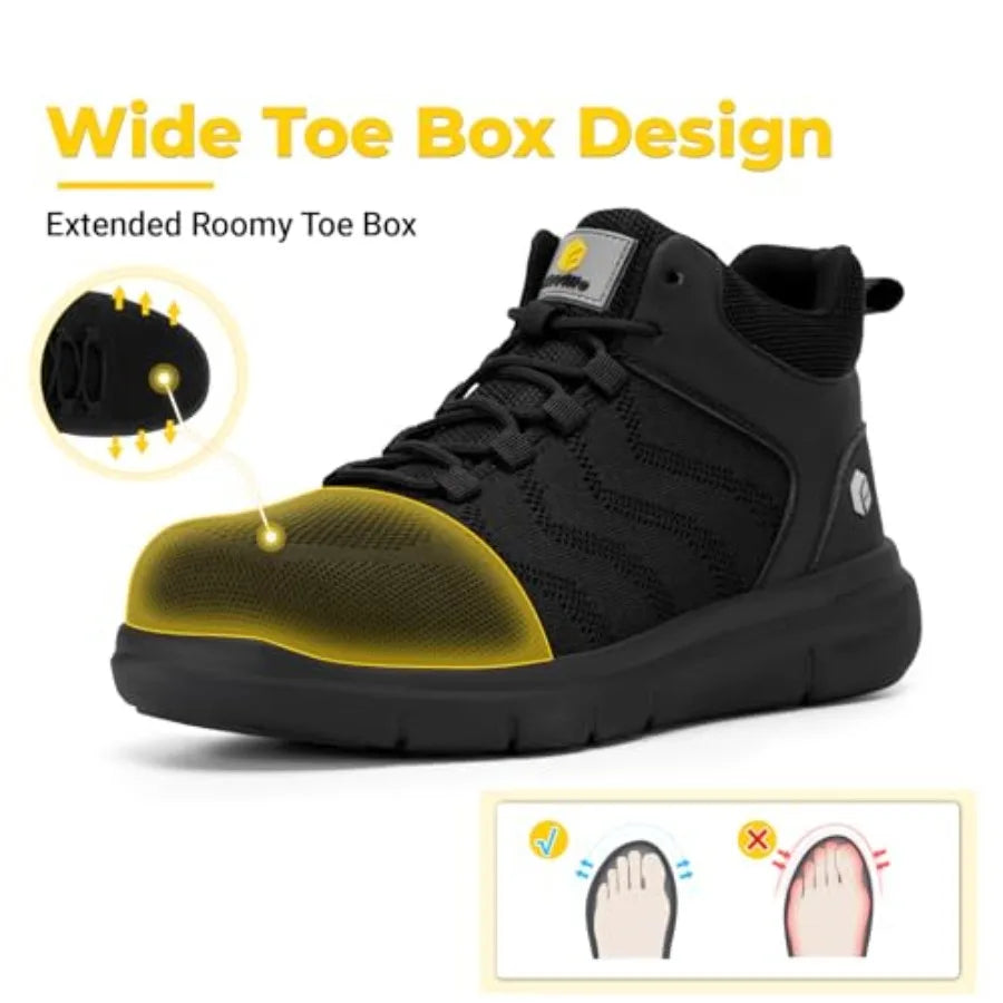 Composite Steel Toe Mid-Calf Safety Boots for Men