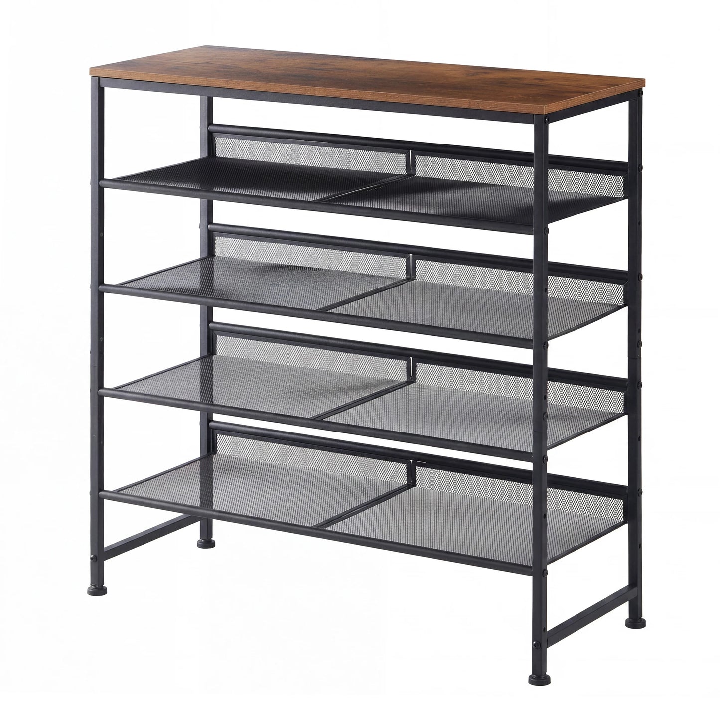 JHK 5 Tier Metal Shoe Storage Cabinet with Adjustable Shelves