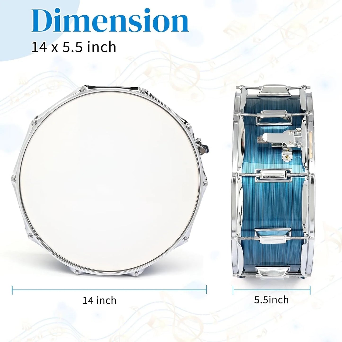 Snare Drum Set With Drumstick Holder And Bag For Student