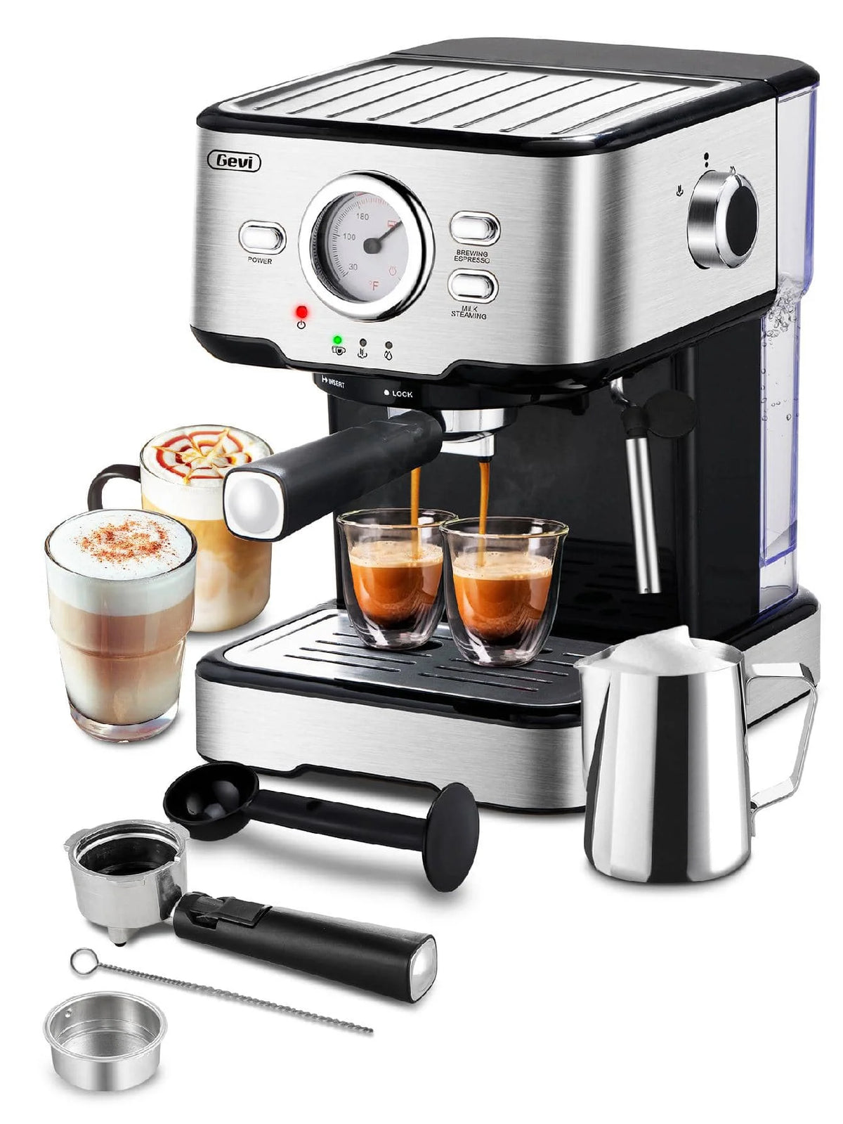 Professional 15 Bar Espresso Machine With Milk Foaming Steam Wand