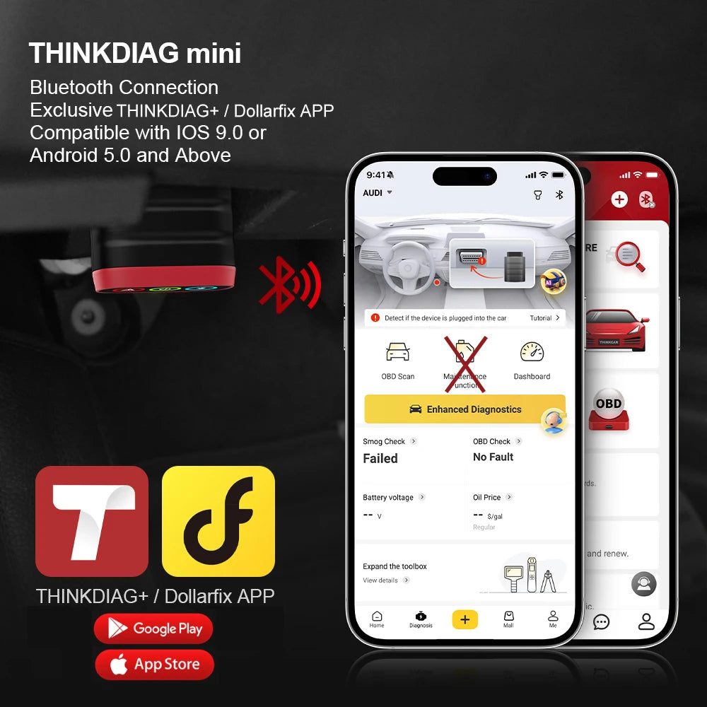 THINKCAR THINKDIAG MINI Obd2 Scanner For Auto Full Obd 2 Function System Diagnostic Tool Car Diagnose Code Reader PK ELM327