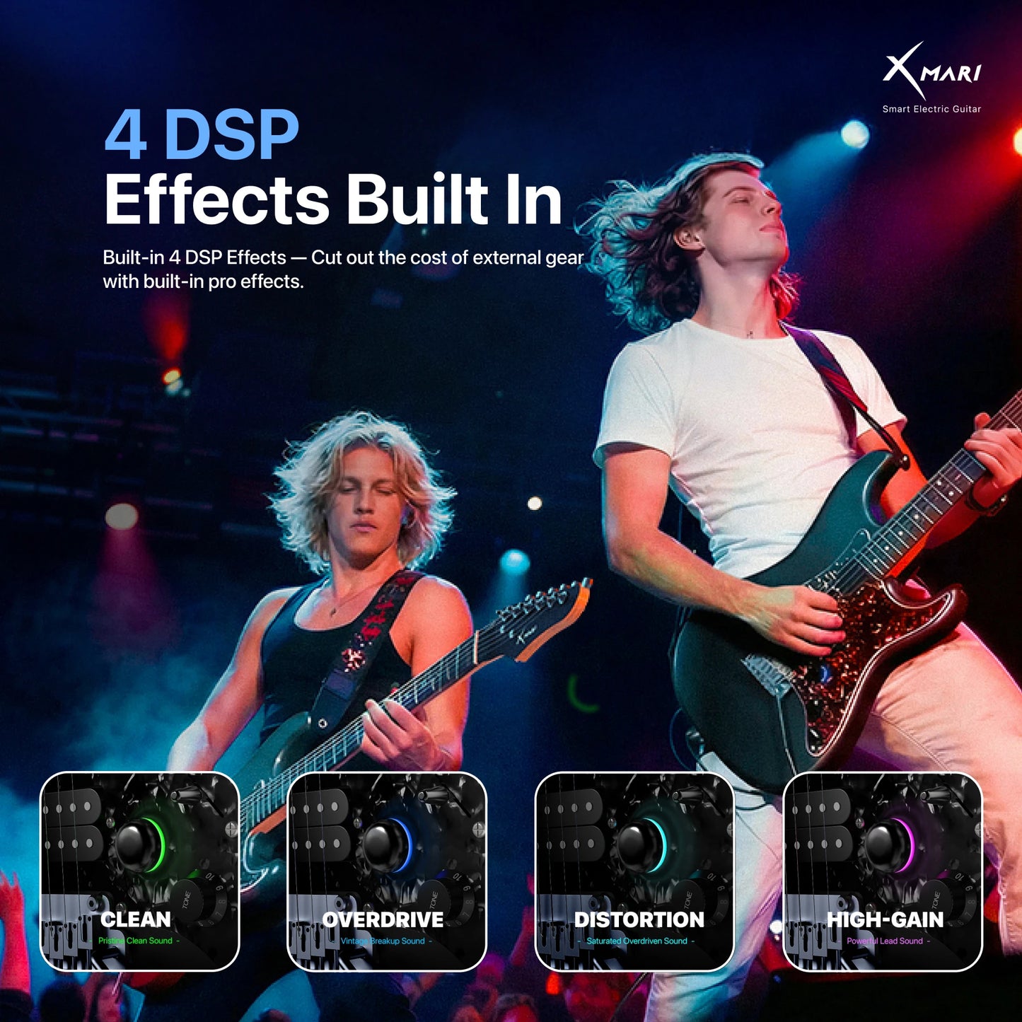 Enya XMARI Smart Electric Guitar: Carbon Fiber Body, Built-in DSP Effects (4 Presets), USB-C OTG Recording, Headphone Output. In