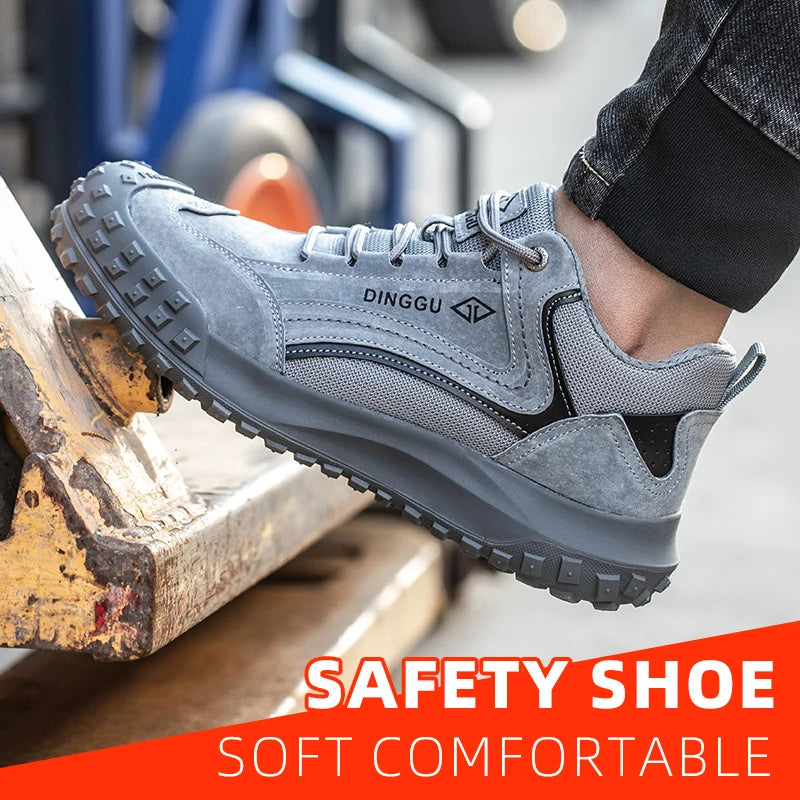 Men's Steel Toe Anti-Puncture Breathable Industrial Construction Shoes