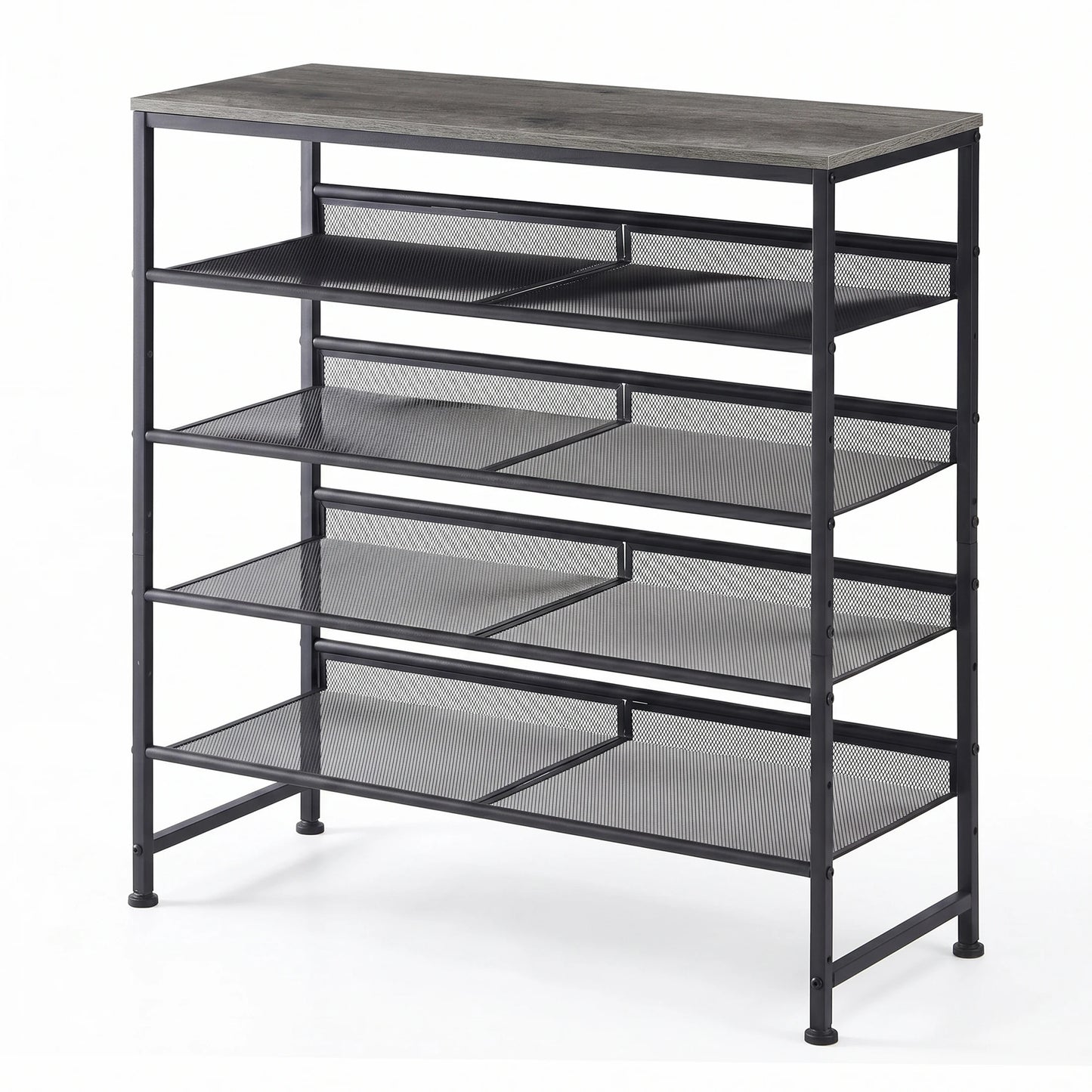 JHK 5 Tier Metal Shoe Storage Cabinet with Adjustable Shelves