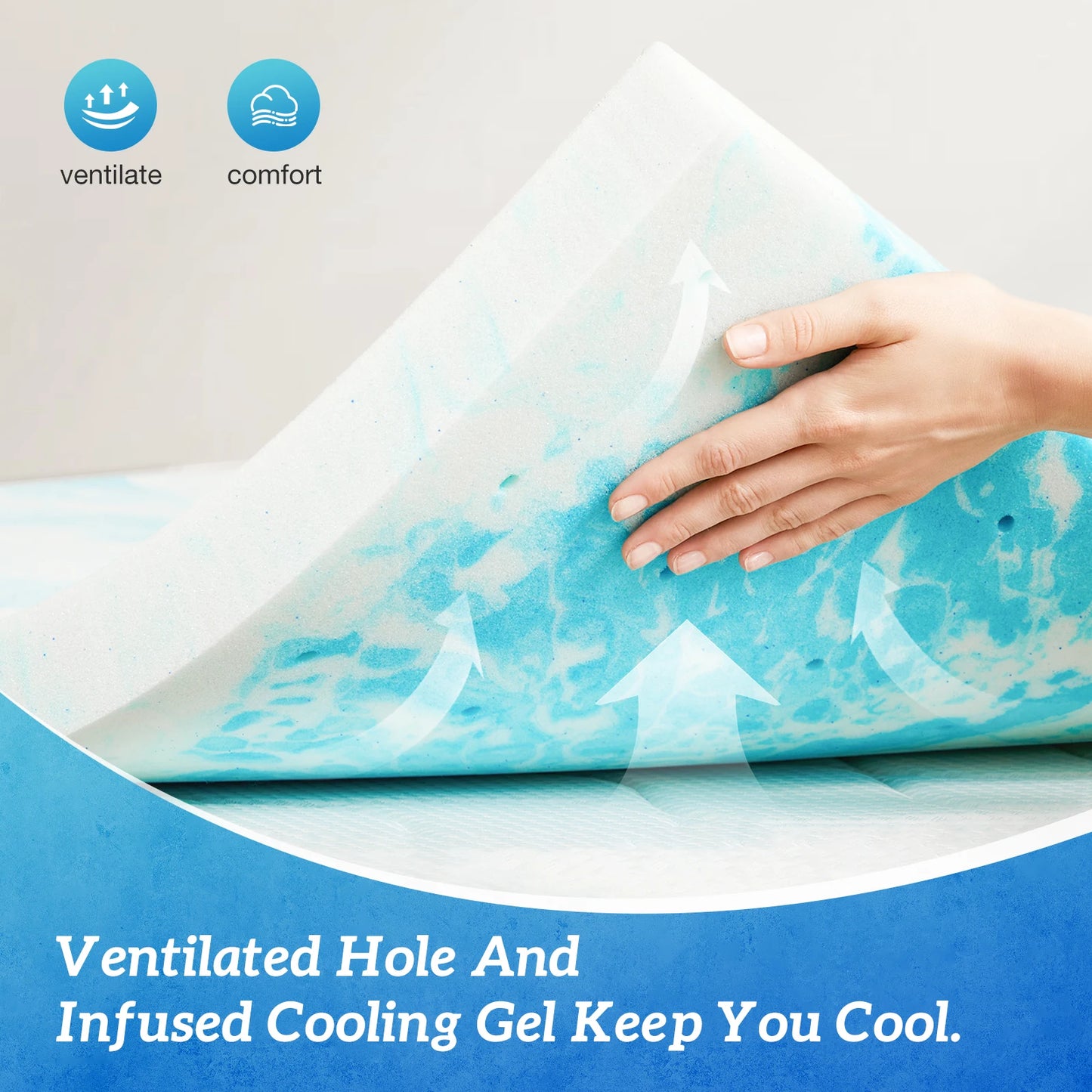 Mcq 2 Inch Soft Gel Memory Foam Mattress For Bedroom