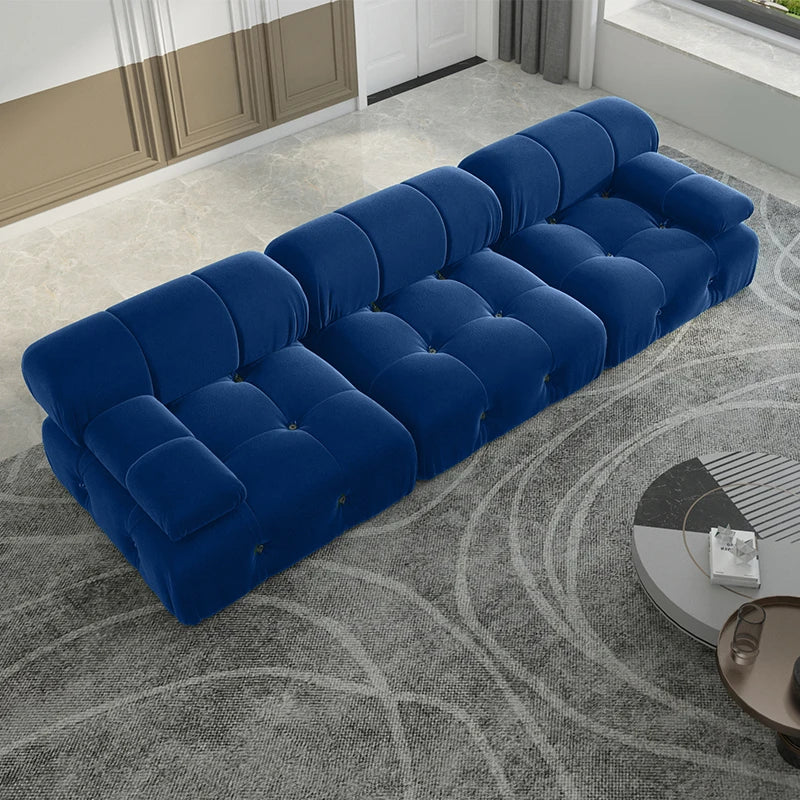Sdorens Velvet Modular Sectional Sofa Set 3 Seats For Living Room