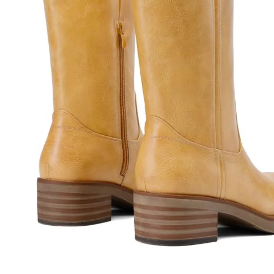 Dream Pairs Women's Square Toe Platform Knee High Riding Boots