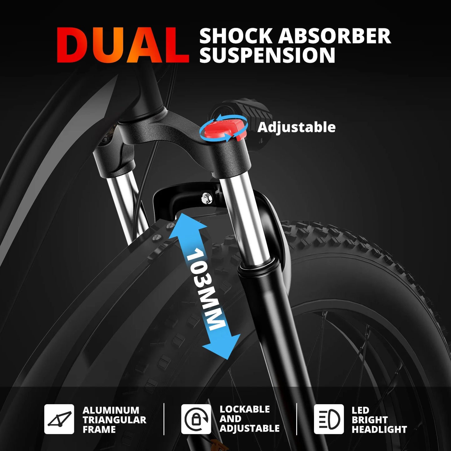 AMYET EB26 Electric Fat Bike 1500W 48V Lithium Battery