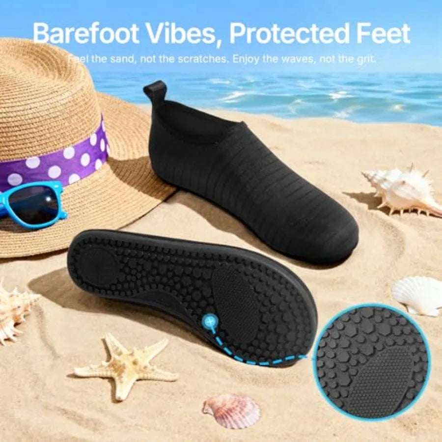 Tanamo Water Shoes for Women Men for Swim Pool Beach Camping Cruise Vacation Quick-Dry Aqua Socks Barefoot Yoga Travel Accessor