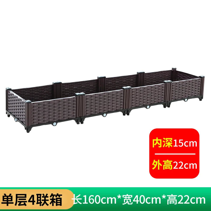 Oversized Thickened Plastic Balcony Planter Trough for Outdoor Gardening
