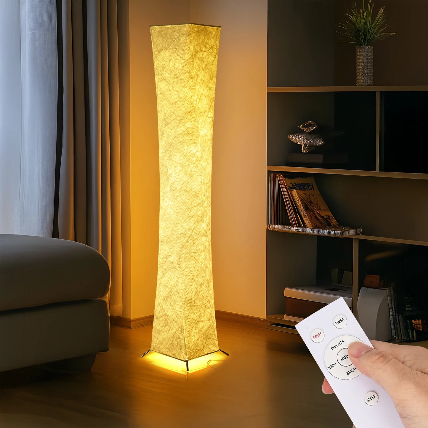Soft Light Floor Lamp With Brushed Nickel Finish And LED