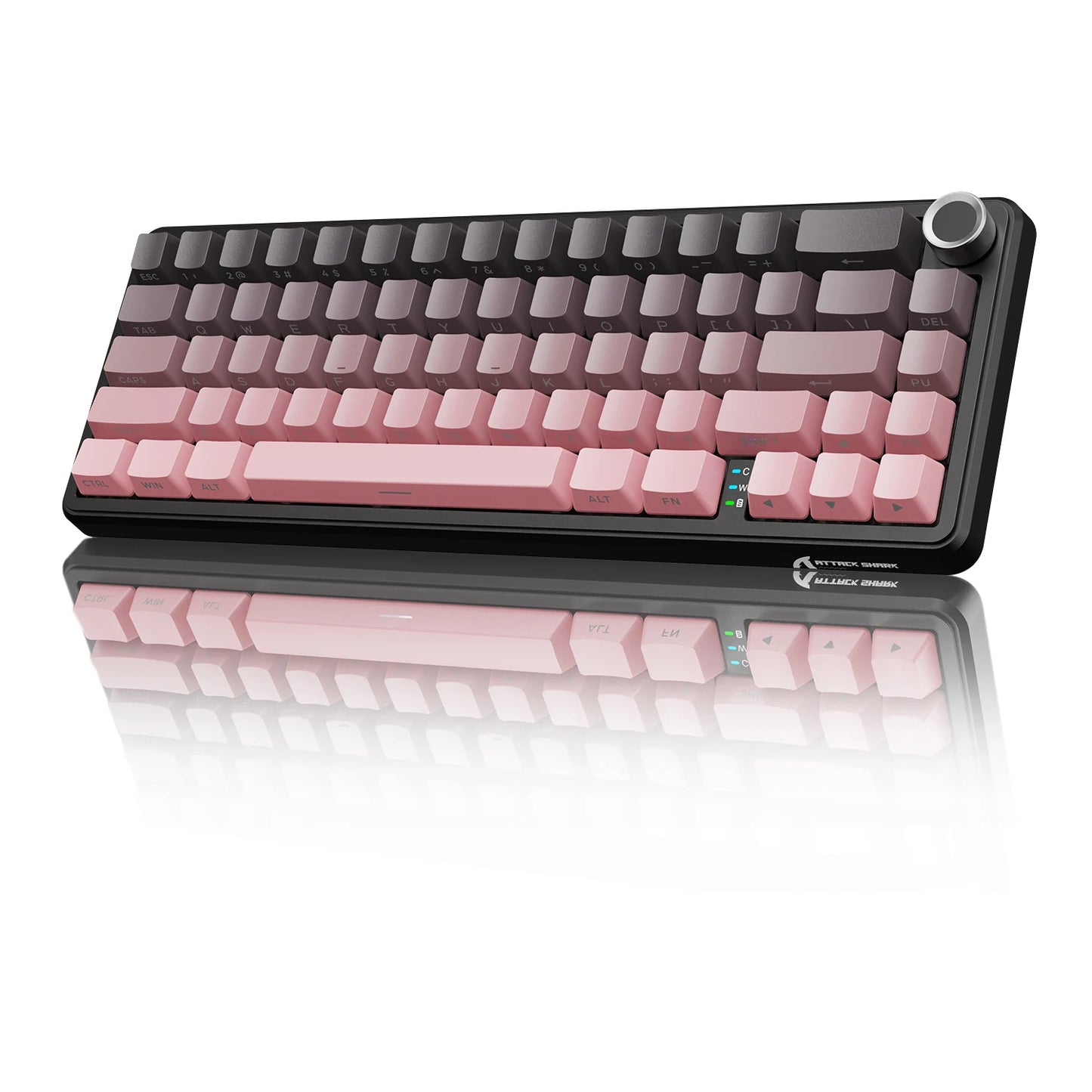 ATTACK SHARK X66 65% Wireless Mechanical Keyboard with Knob, 66 Keys Tri Mode Gasket Hot Swap RGB Gaming Keyboard 60 Percent,PBT