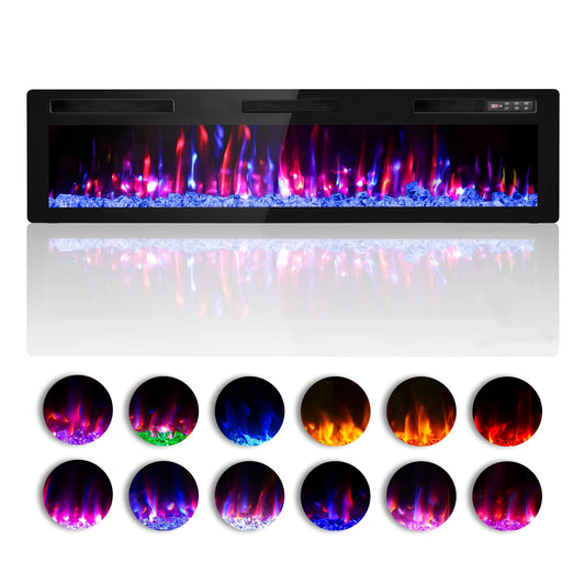 Electric Fireplace Wall Mount Freestanding Inset With Timer Dimmer