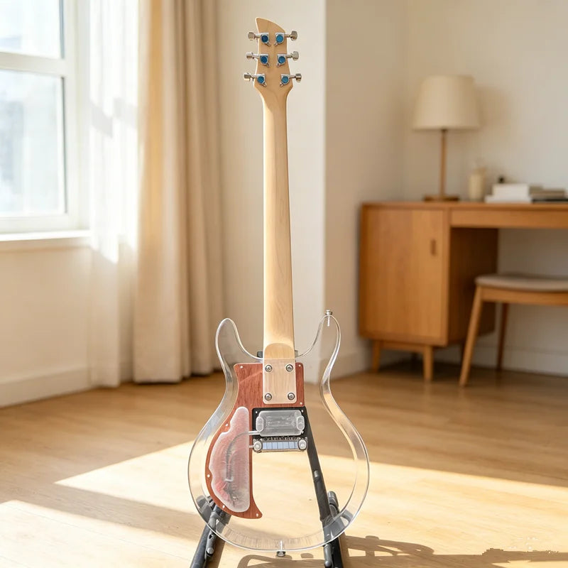 Electric guitar 6 Strings 23 Frets Rosewood Fingerboard, Transparent Acrylic Body Maple Neck guitar,Live guitar performance ,Beginner Friendly Guitar,Practice guitar