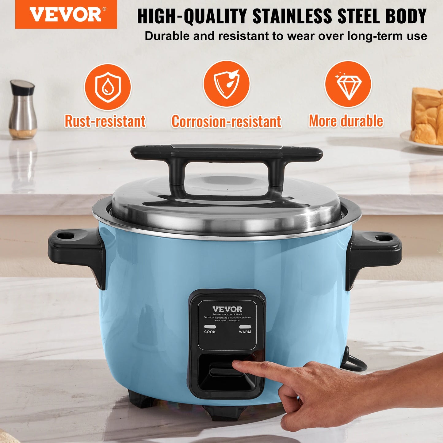VEVOR Commercial Rice Cooker With Aluminum Nonstick Inner Pot