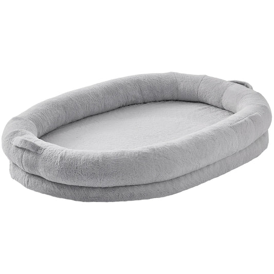 SucceBuy Human Dog Bed With Washable Faux Rabbit Fur Cover Orthopedic Foam