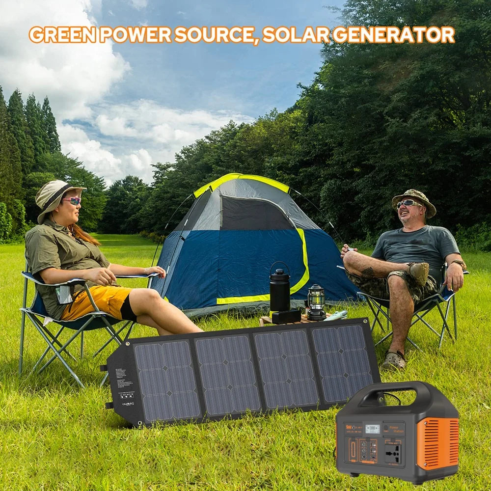 Jsdsolar Portable Solar Power Station 300W 500W LED Light