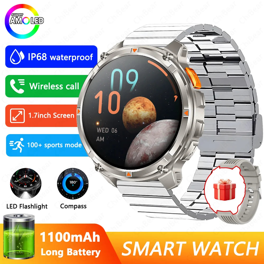T Rex3 Pro Smartwatch GPS 5ATM Waterproof Outdoor Compass Tracker