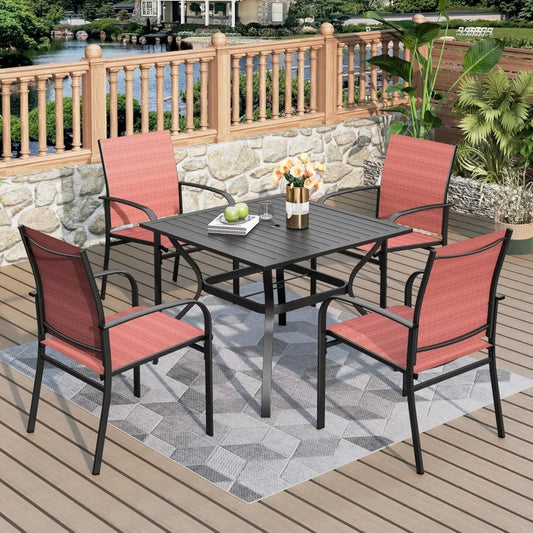 Patio Table and Chairs Set for 4 People Outdoor Dining
