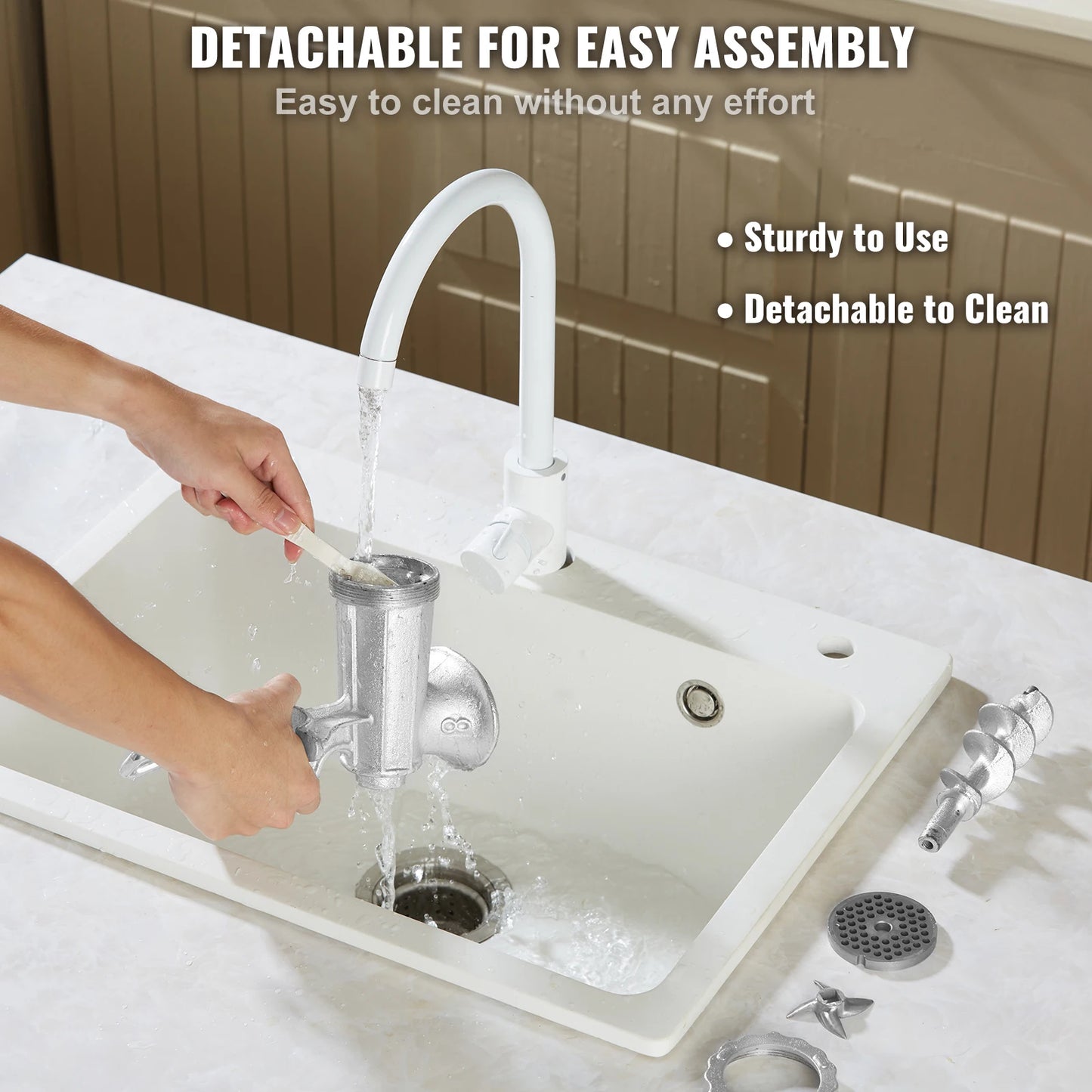 SucceBuy Manual Meat Grinder Heavy Duty Cast Iron Table Clamp