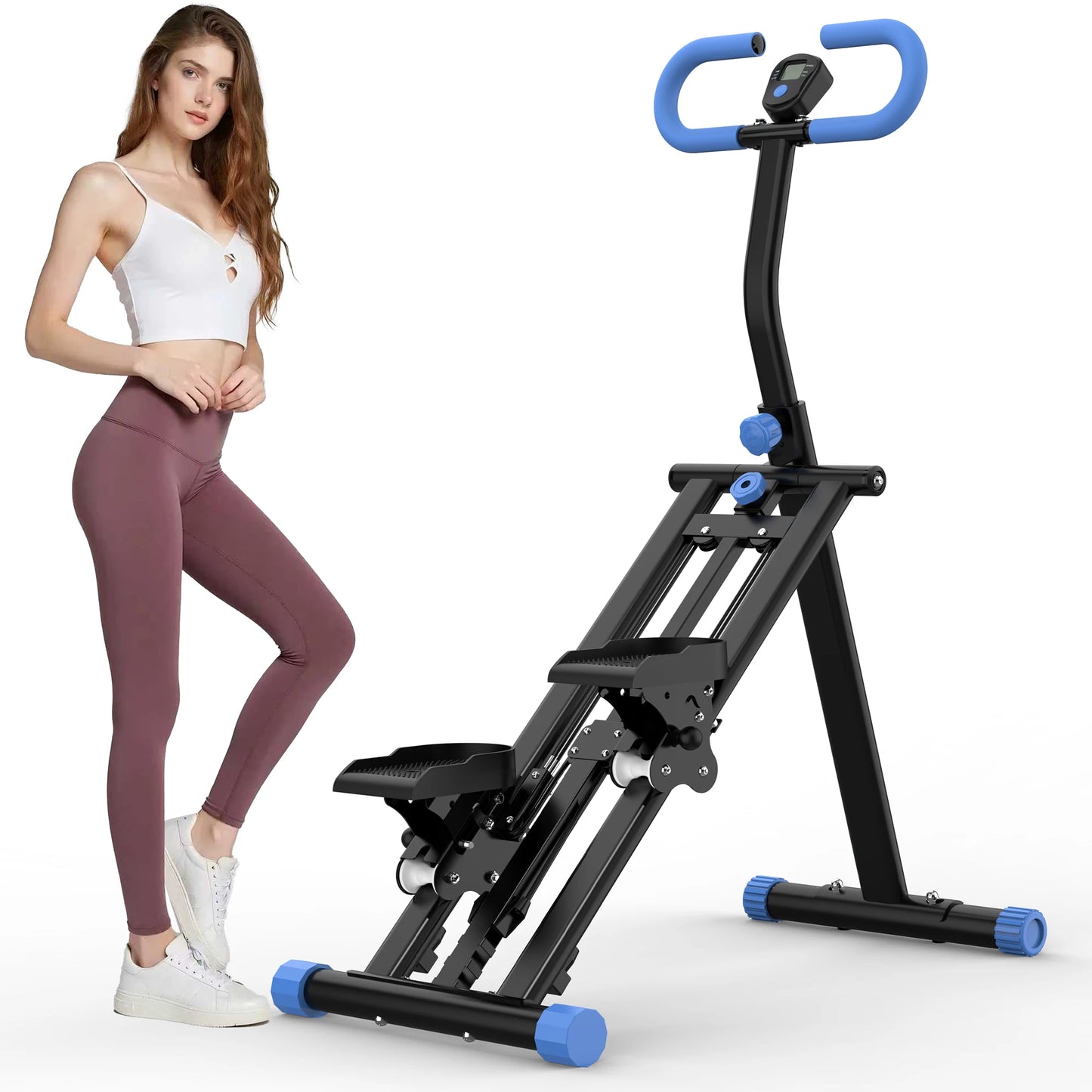 Stable Vertical Climber Workout Stepper With Adjustable Handlebars