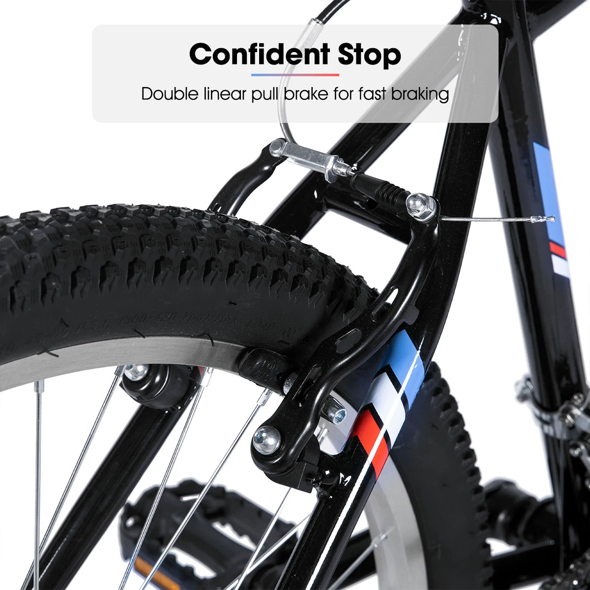 HILAND Mountain Bike Unisex 18 Speed Carbon Steel Frame