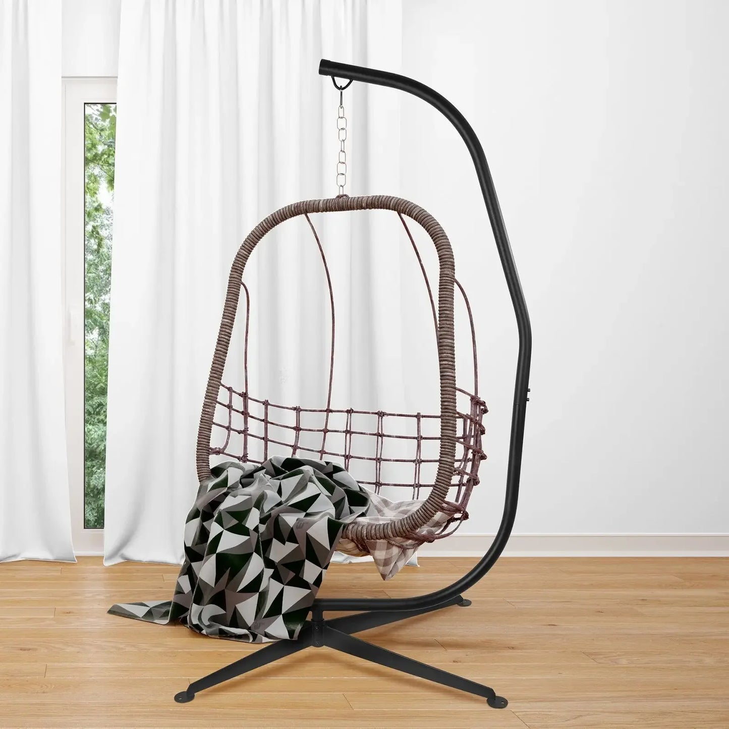 Homfa Heavy Duty Metal Hanging Chair Stand For Outdoor Patio