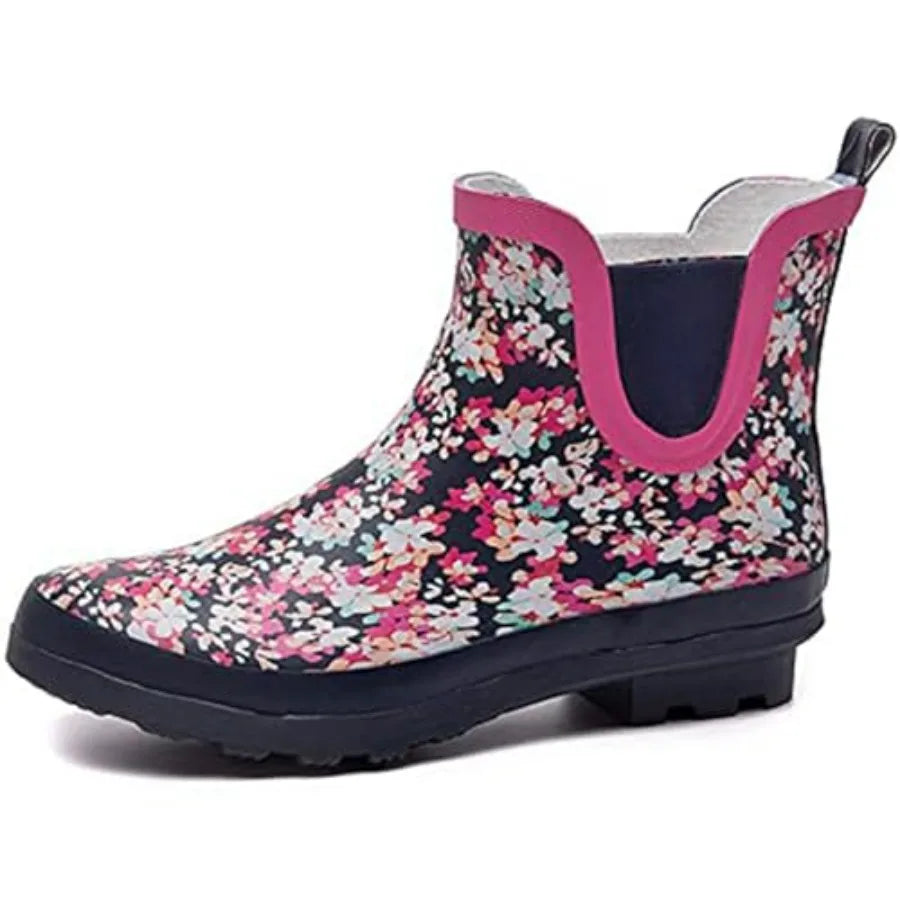 SwiftFrog Women's Waterproof Rain Boots Anti Slip Floral Print