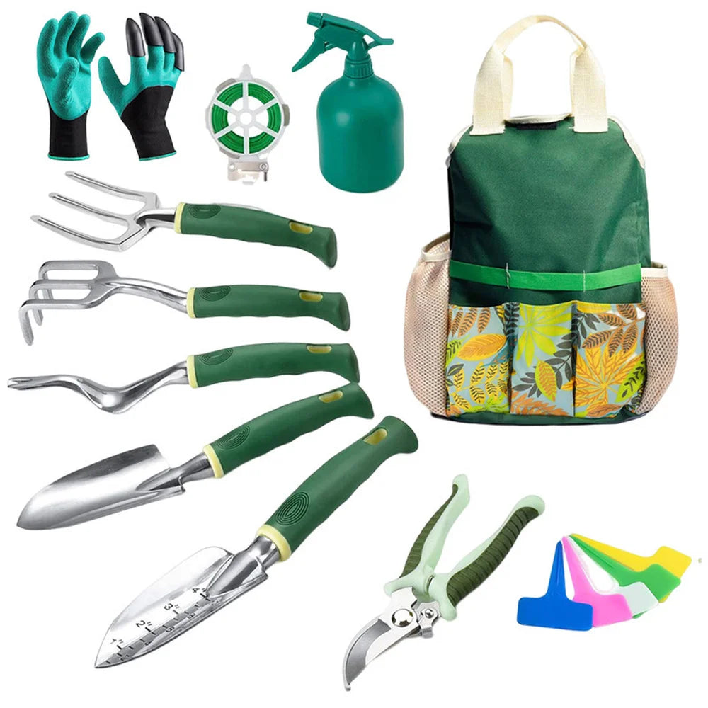 Professional 16 Piece Aluminum Garden Tool Set With Gloves