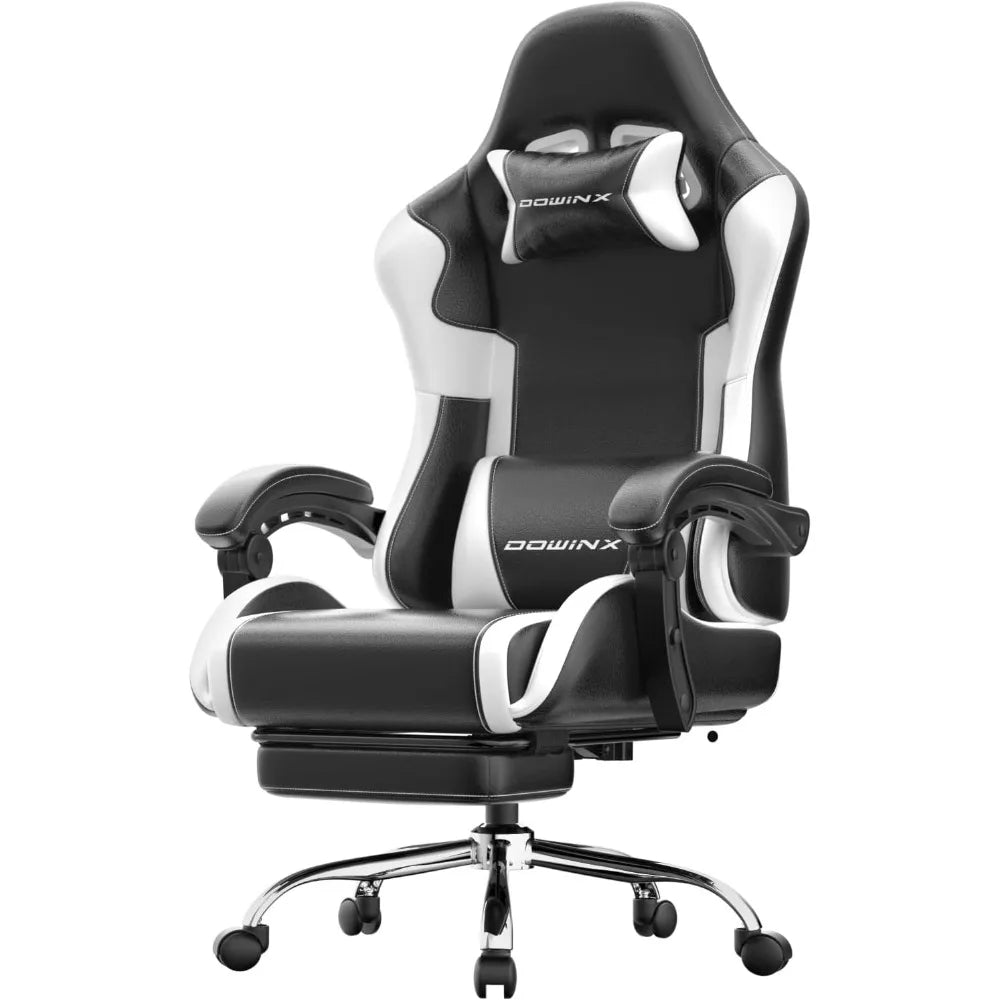 Ergonomic Gaming Chair With Footrest Massage Lumbar Support Adjustable