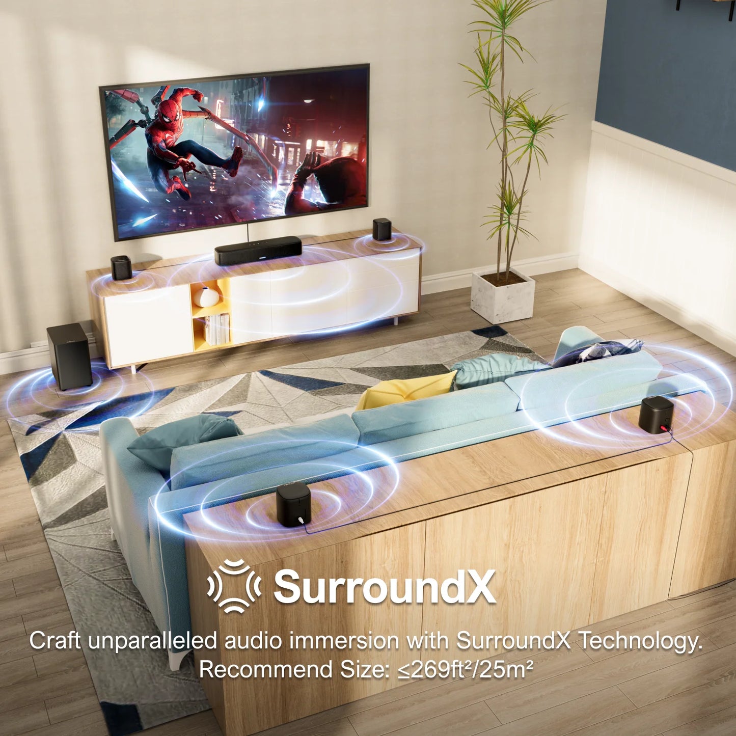 ULTIMEA 7.1 Channel Sound Bar System With Surround Speakers