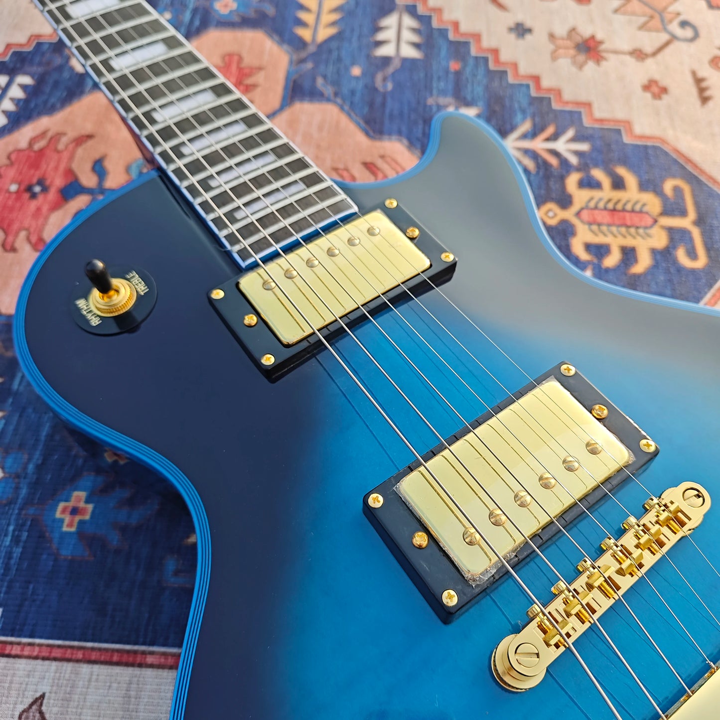 Blue burst Electric Guitar blue Binding Rosewood Fretboard FROM SHIP US